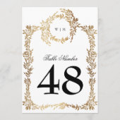 5 x 7モノグラムクラシッククレスト結婚のテーブル番号 (裏面)