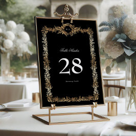 5 x 7モノグラムブラック金ゴールドリース表