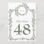 5 x 7モノグラムリースセージ緑の表の番号 (裏面)