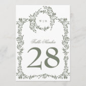 5 x 7モノグラムリースセージ緑の表の番号 (正面)