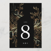 5 x 7ユーカリ金ゴールドブラックアーチテーブル番号 (裏面)