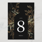 5 x 7ユーカリ金ゴールドブラックアーチテーブル番号 (正面)