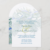 5 x 7ヴィンテージピーコックバード結婚式招待状 招待状 (正面/裏面)