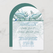 5 x 7ヴィンテージピーコックバード結婚式招待状 招待状 (正面/裏面)