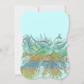 5 x 7ヴィンテージピーコックバード結婚式招待状 招待状 (正面)