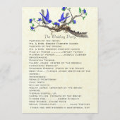 5 x 7ヴィンテージブルーバード結婚式 プログラム (裏面)