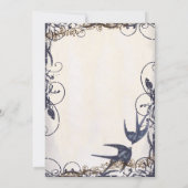 5 x 7ヴィンテージラブバード海軍の結婚式 招待状 (裏面)