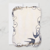 5 x 7ヴィンテージラブバード海軍の結婚式 招待状 (裏面)