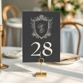 5 x 7ヴィンテージ木炭アンティーククレストテーブル番号