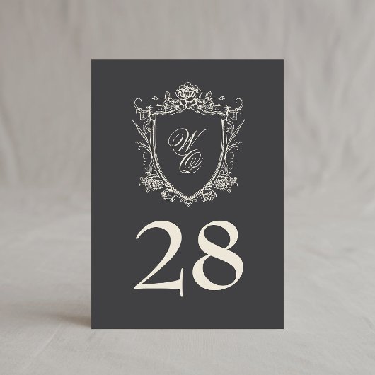 5 x 7ヴィンテージ木炭アンティーククレストテーブル番号