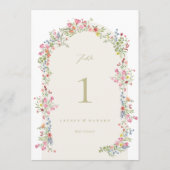 5 X 7優美なフローラ結婚アーチのテーブル番号 (裏面)