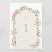 5 X 7優美なフローラ結婚アーチのテーブル番号 (正面)