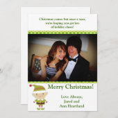 5 x 7冬の小妖精や小人をグリーン招待状 招待状 (正面/裏面)