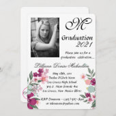 5 x 7卒業パート招待状熱帯花オン 招待状 (正面/裏面)