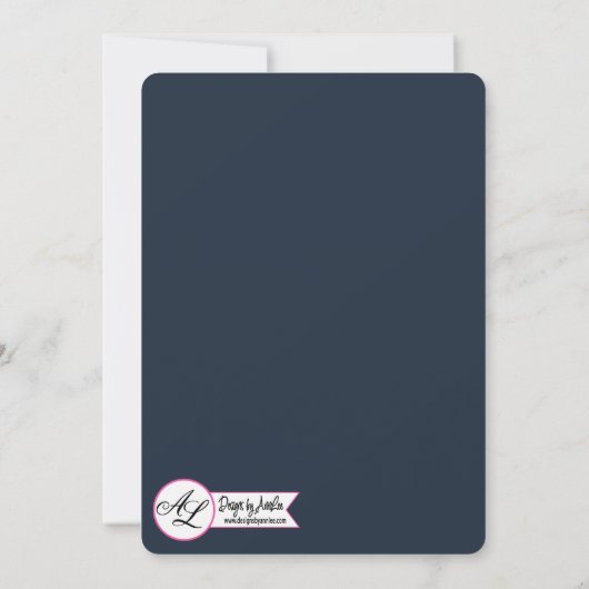 5 x 7卒業式パーツ招待状ベビーピンクコスモスオン 招待状 (裏面)