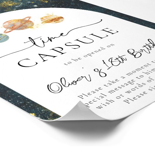 5 x 7宇宙タイムカプセル記号 |宇宙誕生日 ポスター (角)