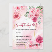 5 x 7招待状水彩マゼンタピンクロース 招待状 (正面)