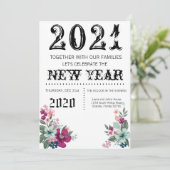 5 x 7新年イブ招待状熱帯花オン 招待状 (スタンド正面)