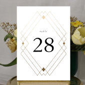 5 x 7白および金ゴールドのテーブ結婚ルクラシック番号