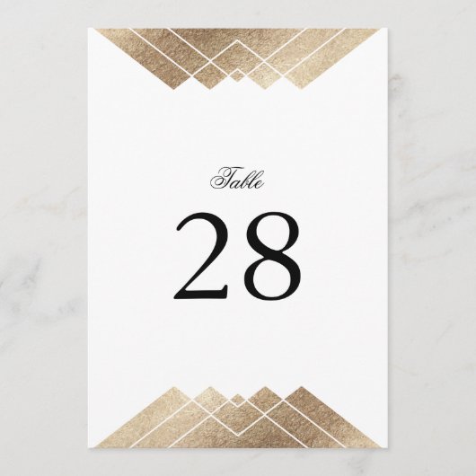 5 x 7白金ゴールドギャツビー結婚のテーブル番号 (正面)