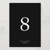 5 x 7白黒ミニマルモダンリストテーブル番号 (裏面)