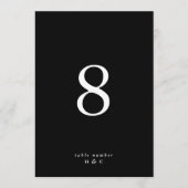 5 x 7白黒ミニマルモダンリストテーブル番号 (正面)