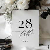 5 x 7白黒モダンの結婚テーブル番号