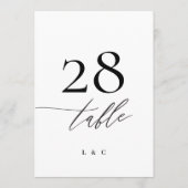 5 x 7白黒モダンの結婚テーブル番号 (裏面)