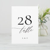 5 x 7白黒モダンの結婚テーブル番号 (スタンド正面)