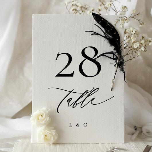 5 x 7白黒モダンの表結婚数