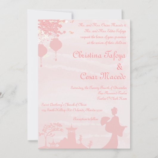 5 x 7結婚式招待状オリエンタルガーデン 招待状 (正面)