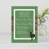 5 x 7結婚式招待状グリーンディアーと迷彩柄 招待状 (スタンド正面)