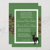 5 x 7結婚式招待状グリーンディアーと迷彩柄 招待状 (正面/裏面)