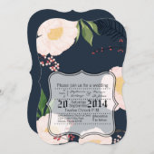 5 x 7結婚式招待状ベビーピンクCosmosオン白 招待状 (正面/裏面)