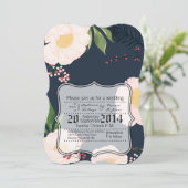 5 x 7結婚式招待状ベビーピンクCosmosオン白 招待状 (スタンド正面)