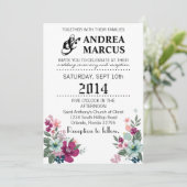 5 x 7結婚式招待状熱帯の花(白) 招待状 (スタンド正面)