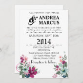 5 x 7結婚式招待状熱帯の花(白) 招待状 (正面/裏面)