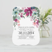 5 x 7結婚式招待状熱帯の花(白) 招待状 (スタンド正面)