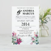 5 x 7結婚式招待状熱帯花オンブルーオーム 招待状 (スタンド正面)