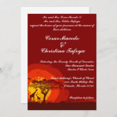 5 x 7結婚式招待状赤い夕日アフリカ 招待状 (正面/裏面)