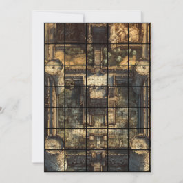 5 x 7要塞紙のグリッドマップ 招待状