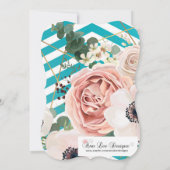 5 x 7誕生日招待状幾何学的バラChevron Tea 招待状 (裏面)