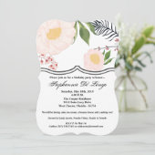 5 x 7誕生日招待状白フローラ花on Wh 招待状 (スタンド正面)