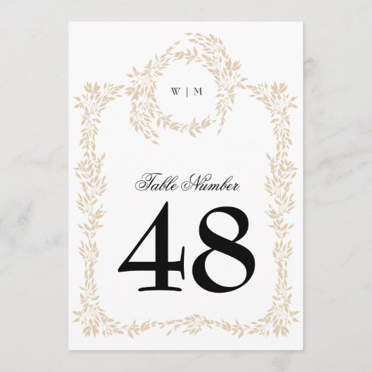 5 x 7赤面クレストエレガントなウェディングテーブル番号 (裏面)