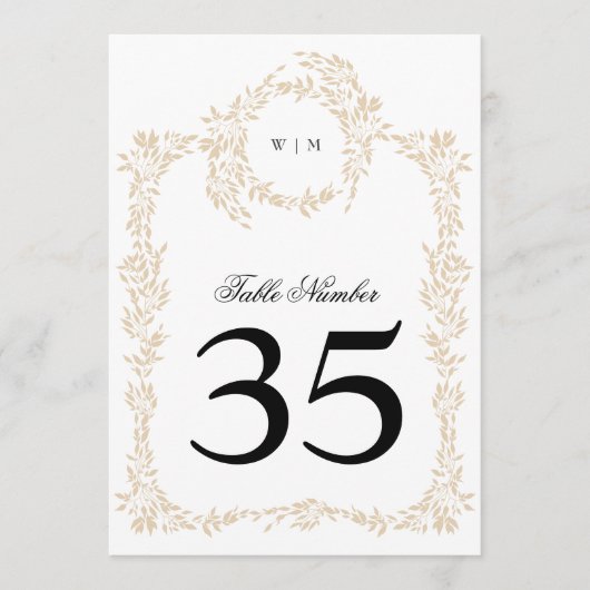 5 x 7赤面クレストエレガントなウェディングテーブル番号 (正面)