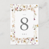 5 x 7野花のパンパ結婚スのテーブル番号 (正面)