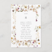 5 x 7野花のパンパ結婚スのテーブル番号 (裏面)