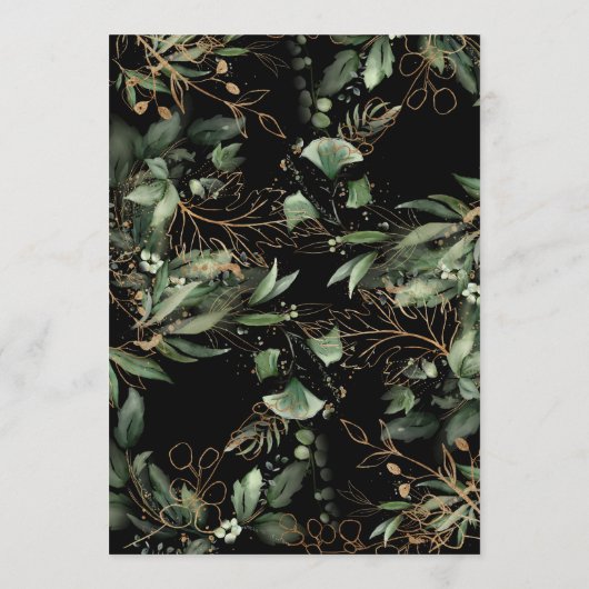 5 x 7金ゴールドユーカリ黒プレミアムテーブル番号 (裏面)