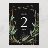 5 x 7金ゴールドユーカリ黒プレミアムテーブル番号 (正面)