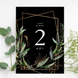 5 x 7金ゴールドユーカリ黒プレミアムテーブル番号